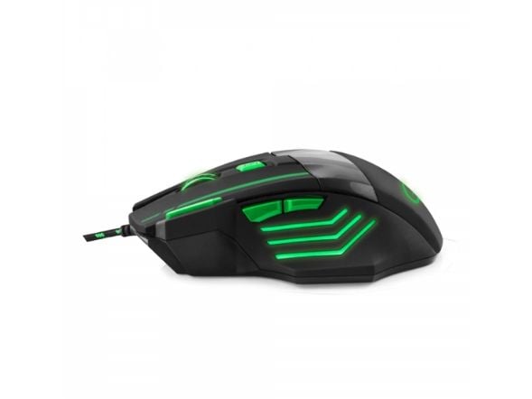 Esperanza MX201 WOLF - Mus - høyrehendt - optisk - 7 knapper - kablet - USB - grønn