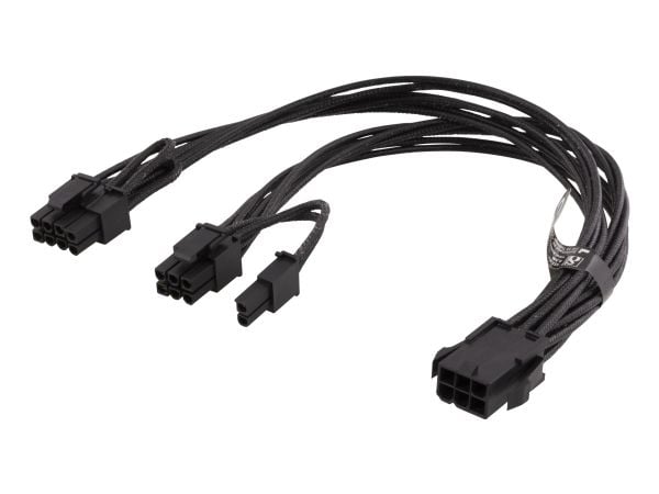 DELTACO SSI-63 - Strøm-splitter - 6-pinninen PCIe-strøm til 8-pinninen PCIe-strøm