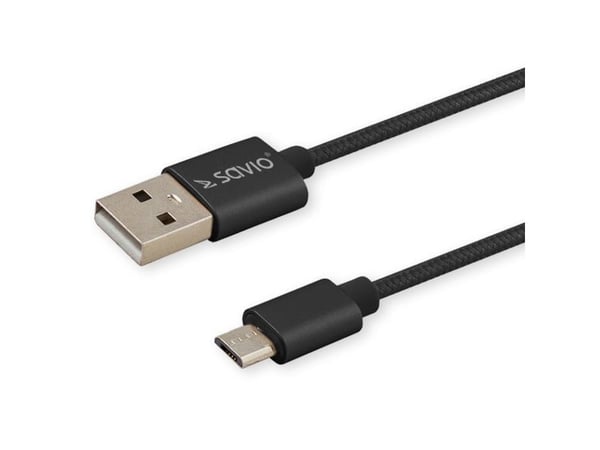 SAVIO CL-129 - USB-kaapeli - USB-C (uros) - USB (uros) - USB 2.0 - 2,1 A - 2 m - musta - musta