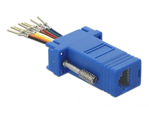 DeLOCK 66167, Sub-D, Rj-45, Musta, Sininen, Ruostumaton teräs