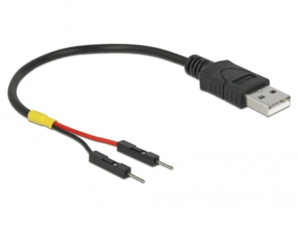 Delock - USB/strøm-kabel - USB (hann) til 2-pins USB-header (hann) separat - 10 cm - svart