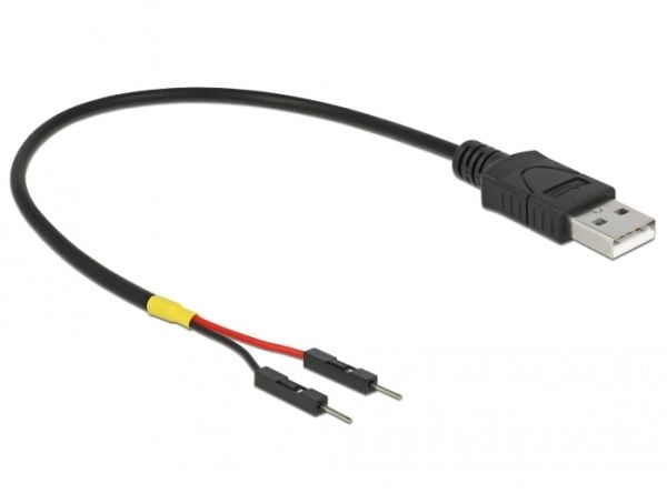 Delock - USB/strøm-kabel - USB (hann) til 2-pins USB-header (hann) separat - 20 cm - svart