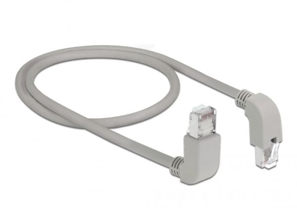 Delock - Koblingskabel - RJ-45 (hann) oppvinklet til RJ-45 (hann) vinklet nedover - 50 cm - 0.56 cm - SF/UTP - CAT 5e - halogenfri, formstøpt, fler...