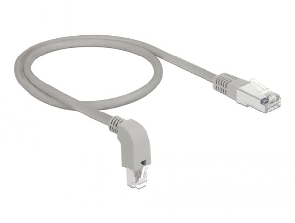 Delock - Koblingskabel - RJ-45 (hann) vinklet nedover til RJ-45 (hann) rett - 50 cm - 0.56 cm - SF/UTP - CAT 5e - halogenfri, formstøpt, flertrådet...