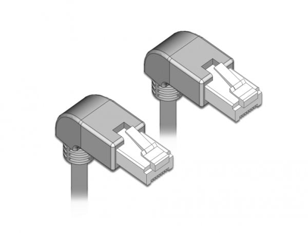 Delock - Koblingskabel - RJ-45 (hann) vinklet nedover til RJ-45 (hann) vinklet nedover - 50 cm - 0.56 cm - SF/UTP - CAT 5e - halogenfri, formstøpt,...