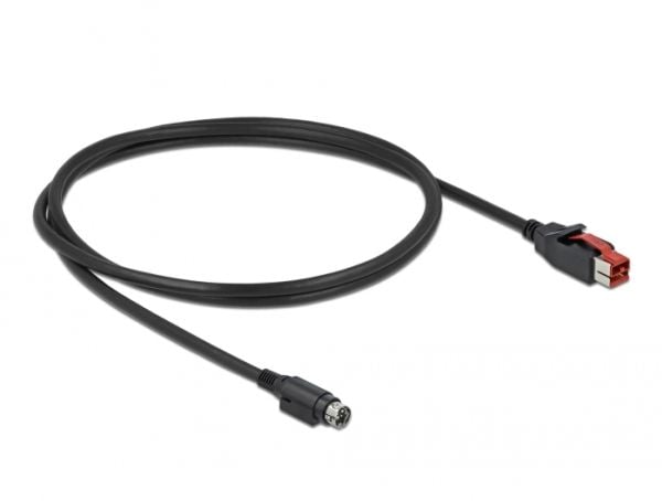 Delock - Strømforsynt USB-kabel - USB PlusPower (24 V) (hann) til Power mini-DIN (hann) - 24 V - 5 m - svart