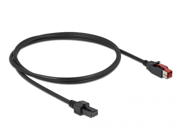 Delock - Strømforsynt USB-kabel - USB PlusPower (24 V) (hann) til 4-pins mini-DIN (hann) - 24 V - 1 m - svart