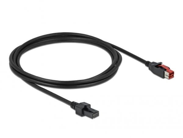 Delock - Strømforsynt USB-kabel - USB PlusPower (24 V) (hann) til 4-pins mini-DIN (hann) - 24 V - 2 m - svart