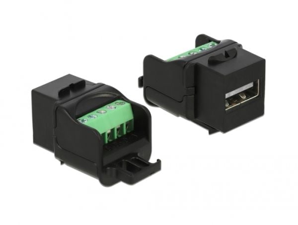 DeLOCK - Modulaarinen sisäkkäinlaite - USB 2.0 tyyppi A - musta