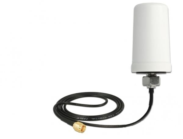 Delock WLAN - Antenne - Wi-Fi - 1.4 dBi (for 2.4 - 2.5 GHz), 3 dBi (for 5,15 - 5,875 GHz) - rundtstrålende - innendørs / utendørs, skruemontering -...