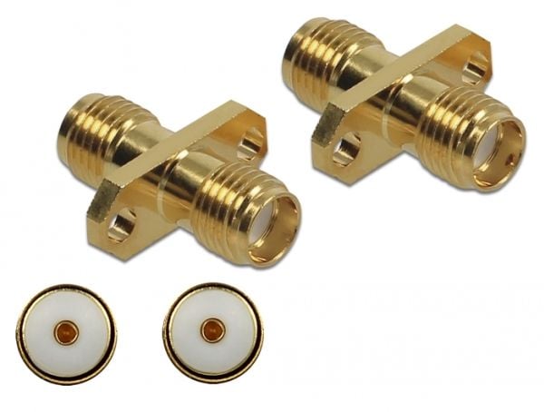 DeLOCK - Antenneadapter - SMA (R) til SMA (R) skott (89980)