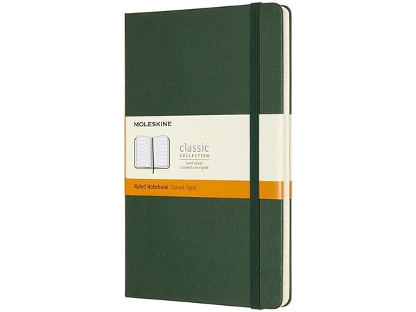 Moleskine Classic, Yksivärinen, Vihreä, 240 arkkia, 70 g/m², Viivapaperi, Kovakantinen Moleskine Classic, Yksivärinen, Vihreä, 240 arkkia, 70 g/m², Viivapaperi, Kovakantinen