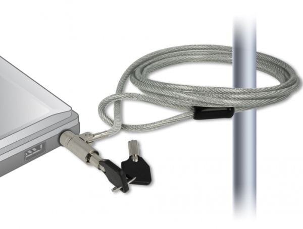 Navilock - Lås för säkerhetskabel - silver - 1.8 m
