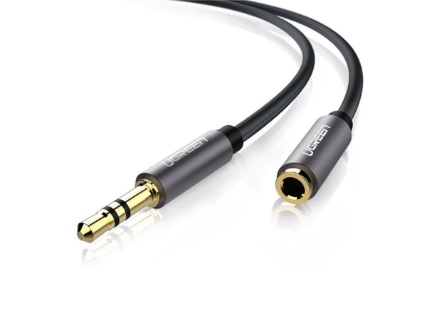 Ugreen 10592, 3.5mm, Hankjønn, 3.5mm, Hunkjønn, 1 m, Sort
