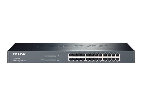 TP-Link TL-SG1024, Hallitsematon, Gigabit Ethernet (10/100/1000), Täysin kaksipuolinen, Telineasennus, 1U
