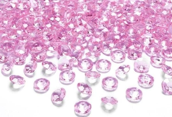 Diamant konfetti, lyserød