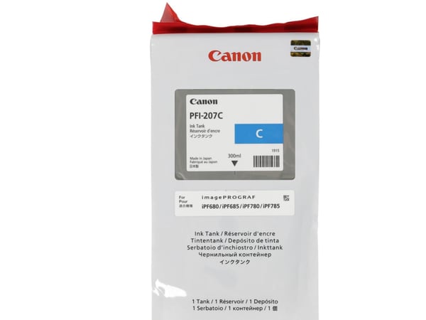 Canon PFI-207 C - 300 ml - cyan - original - blekktank - for imagePROGRAF iPF680, iPF685, iPF780, iPF785