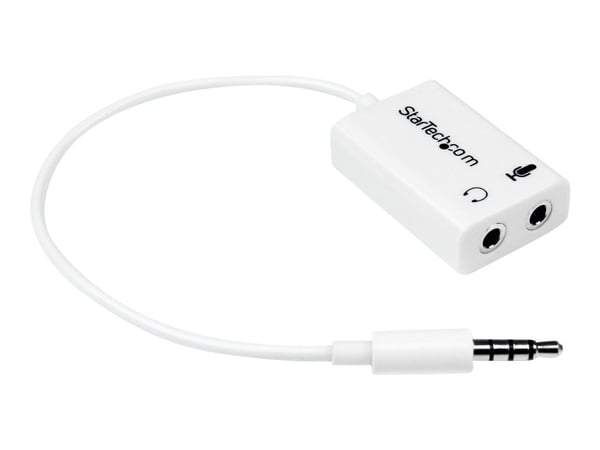 StarTech.com 4-posisjons mikrofon- og hodetelefonsplitter 3,5 mm 4-pinners / 4-polet mikrofon- og lydsplitterkabel (MUYHSMFFADW) - Splitter for hod...