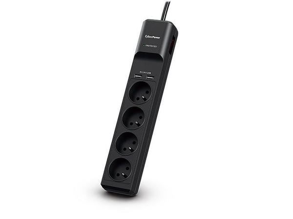 CyberPower Tracer III P0420SUD0-FR, 350 J, 4 AC-utganger, Type E, 200 - 250 V, 50 - 60 Hz, 2,4 A