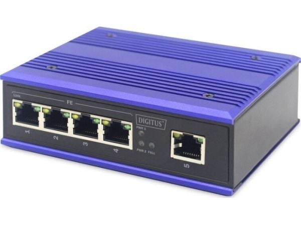Digitus DN-650105, Hallitsematon, L2, Fast Ethernet (10/100), Täysin kaksipuolinen, Seinäkiinnitteinen