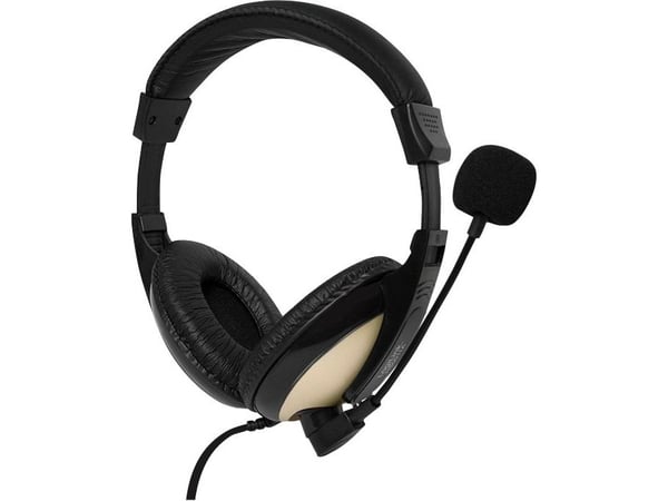 LogiLink HS0011A, Koblet med ledninger (ikke trådløs), Samtaler/musikk, 20 - 20000 Hz, 215 g, Hodesett, Sort