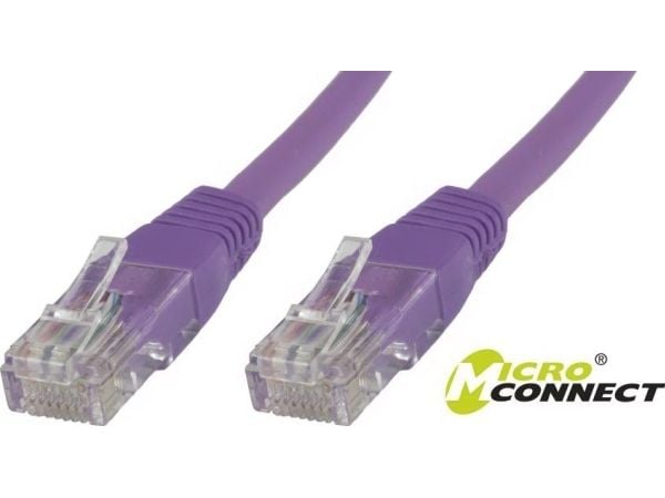 MicroConnect - Nettverkskabel - RJ-45 (hann) til RJ-45 (hann) - 25 cm - 6 mm - UTP - CAT 6 - rund, uten hindringer, flertrådet - purpur