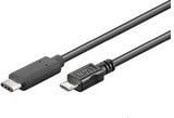 MicroConnect - USB-kabel - 24 pin USB-C (hann) til Micro-USB type B (hann) - 1 m - svart