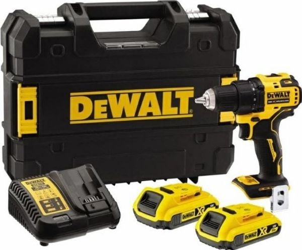 DeWALT DCD708D2T-QW 18V LI-ION Compact Drill - inkl. 2 x 2Ah-batterier, laddare, T-STAK Box