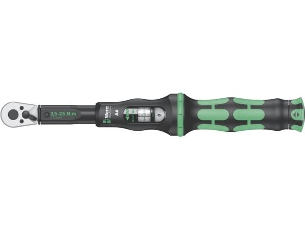 Wera Click-Torque A 6, Pipenøkkel, 1 stykker, Sort, Grønn, Skrallehåndtak, 1/4"