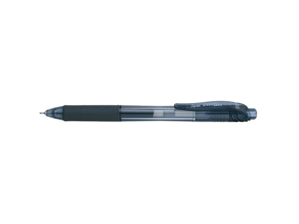 Pentel EnerGel-X, Sisäänvedettävä geelikynä, Musta, Musta, Muovi, Pyöreä, Molempikätinen