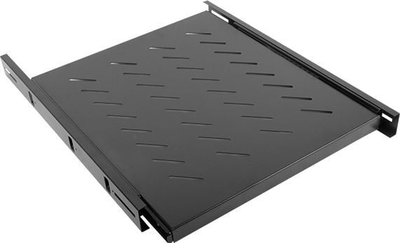 Lanberg - Rack-hylle - RAL 9004, svart - 1U - 19"