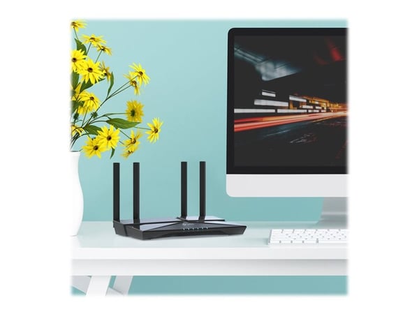 TP-Link Archer AX1500 - Trådløs ruter 4-portssvitsj - 1GbE - Wi-Fi 6 - Dobbeltbånd