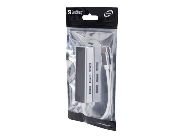 Sandberg Saver - Hub - 4 x SuperSpeed USB 3.0 - stasjonær