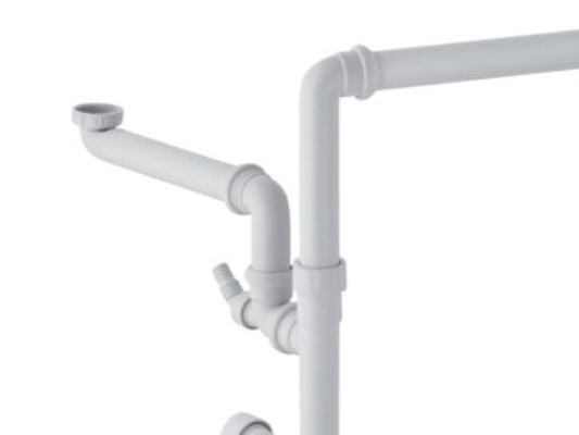 Geberit vandlås til 2 vaske - med studs, 40mm x 1.1/2