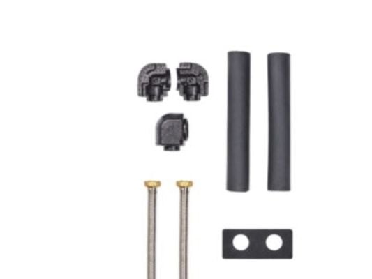 Vaillant-liitäntäsarja aroTHERM plus 2x 425mm ruostumaton teräsputki 5/4" aukolla / 35mm sileä pää, 2 x armaflex-eriste, 2 x armaflex eristys