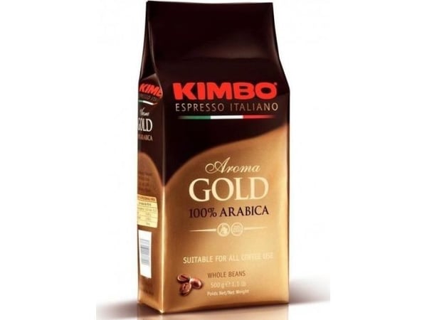 Kimbo Aroma GOLD 100% Arabica Beans 500g, 500 g, Kaffe, Espresso, Middels brent, 1 stykker, 500 g, Veske