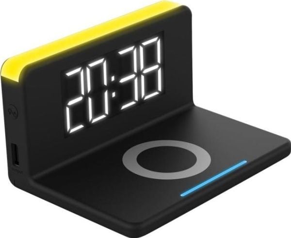 Terratec ChargeAir, Digital alarmur, Rektandel, Sort, Gul, 140 mm, 75 mm, 100 mm