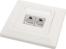 Solarix SX9-2-5E-UTP-WH - Uppoasennettava pistorasia - CAT 5e - UTP - RJ-45 X 2 - valkoinen
