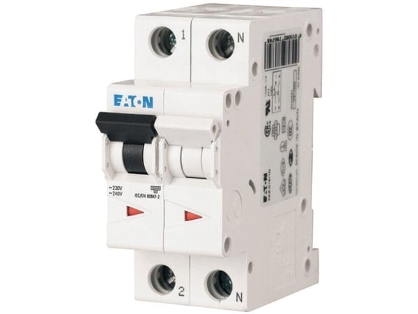Eaton Overstrømsbryter FAZ-C2/1N 1+N C 2A 15kA 278662