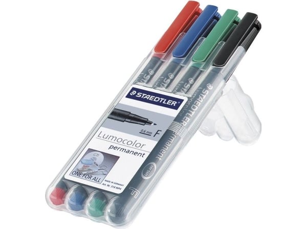 Universalpen STAEDTLER Lumocolor® 318-WP4 permanent 0.6mm fine - med 4 stk. ass. farver