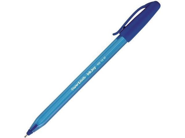 Papermate InkJoy 100, Klämma, Kulspetspenna, pinnformad, Blå, 50 styck, Medium