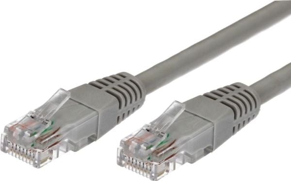Cat.6 RJ45 UTP koppar patchcord 0.5m. grå