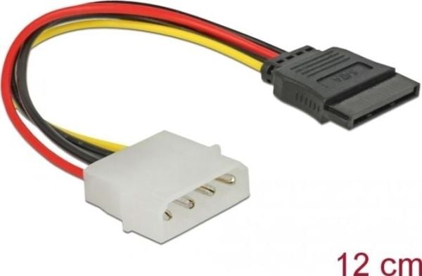DeLOCK Cable Power SATA HDD > 4pin male – straight, 0,12 m