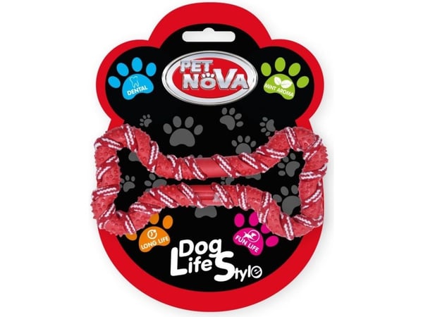 PET NOVA TPR Ropebone Red 20cm