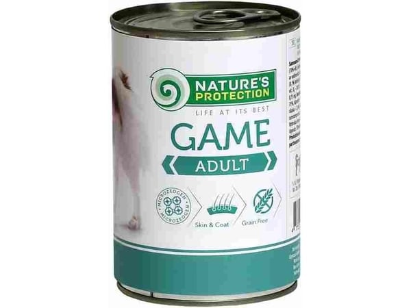 Natures Protection Karma våtfôr til hund, vilt 400 g (NATURES PROTECTION dziczyzna)