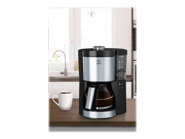 Melitta 6766589, Suodatinkahvinkeitin, Jauhettu kahvi, 1080 W, Musta, Hopea