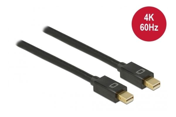Delock - DisplayPort-kabel - Mini DisplayPort (hann) til Mini DisplayPort (hann) - 50 cm - svart