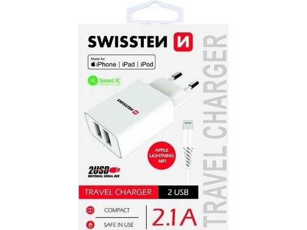 Swissten 2x USB-A 2.1 A laturi (22055000)