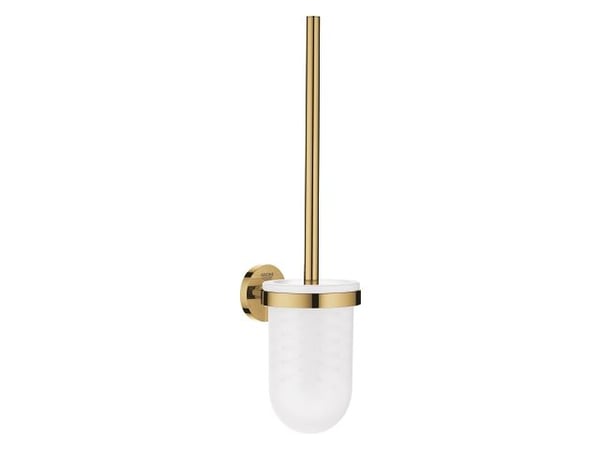 Grohe Essentials väggmonterad toalettborste med glashållare - Polished Cool Sunrise