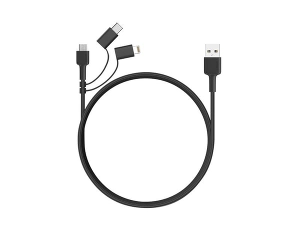 AUKEY CB-BAL5, 1,2 m, Lightning, USB C, Hankjønn, Hankjønn, Svart